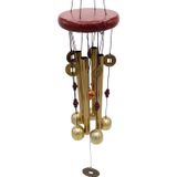 Dünyadan Hediyeler Feng Shui Metal Rüzgar Çanı Şans Parası Oval S05