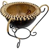 Dünyadan Hediyeler Hindistan Cevizi Şekerlik Spiral Coconut Metal Ayaklı Coconat Kase No.1