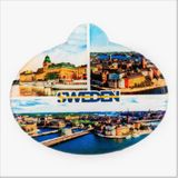 Dünyadan Hediyeler İsveç Stockholm Temalı Oval Magnet Buzdolabı Magneti