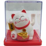 Dünyadan Hediyeler Maneki Neko El Sallayan Mini Şans Kedisi Beyaz Solar Güneş Enerjili 5x5cm Y5BYZ05