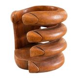 Dünyadan Hediyeler Maun Ağacı Ahşap El Oyması El Şişelik 18x16 cm