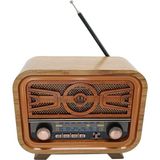 Dünyadan Hediyeler Radyo Retro Açık Ahşap Bluetooth Hoparlör Tf Kart Şarjlı LED N0A1 - Çok Renkli