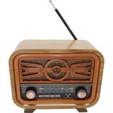 Dünyadan Hediyeler Radyo Retro Açık Ahşap Bluetooth Hoparlör TF Kart Şarjlı Led N0A1