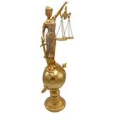 Dünyadan Hediyeler Themis Adalet Terazisi Heykeli ve Dünya Biblo Gold 37cm