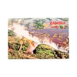 Dünyadan Hediyeler Zambiya Temalı Ahşap Kartpostal Magnet