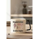 Dünyanın En Güzel Annesi Bu Ayda Doğdu Baskılı Anneye Doğum Günü Hediyelik Siyah Kulp Kupa Bardak, QBLK5988-01OCAK-SY