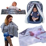 Dünyanın En Yumuşak CozyBaby 4'ü 1 arada Carseat Canopy & Hemşirelik Kılıfı. 4 Kullanım - Bebek Oto Koltuğu ve Bebek Arabası Kılıfı, Emzirme Örtüsü Emzirme Eşarp, Bebek Değiştirme Matı ve Ultra