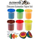 Dünyanın Katmaları Yapım Seti 1 Paket Mavi Yeşil Sarı Turuncu Kırmızı Kahverengi Oyun Hamuru Deney Okul Eğitim Materyali
