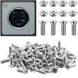 Dunzy 50 Adet D Serisi Panel Vidaları ve Somun Kiti Panel Montaj Konektörü M2,5 x 8 mm Vida Paslanmaz Çelik Metal Vidalar Ses Sunucusu Raf Montajları D Serisi Konnektörleri Panellere Takmak için