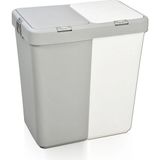 Duo Çok Amaçlı Çift Bölmeli 80 Litre Çamaşır Kirli Sepeti Gri Beyaz
