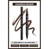 Duo Pen 2-İn-1 Brow & Eyeliner Dark Brown 02 2 Ml