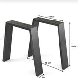 Duof Metal Masa Ayağı 2 Adet Ayak 72 cm Mobilya Ayağı - SİYAH