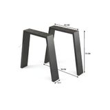 DUOF Metal Masa Ayağı 2 Adet Ayak 72 cm Mobilya Ayağı