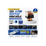 DuoLight 12V 40A 5 Pin Şeffaf Mini Röle Oto Rölesi Ek Far LED Bar Korna Sis Farı Universal Tekli