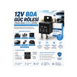 DuoLight 12V 80A Güç Rölesi 5 Pin Oto Röle Ek Far LED Bar Sis Farı Korna Fan Vinç Yakıt Pompası Uyumlu