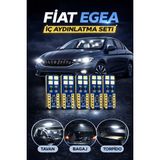 DuoLight Fiat Egea Bütün Seriler için LED İç Aydınlatma Seti T10 Beyaz Tavan Bagaj Torpido Uyumlu