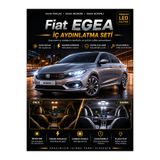 DuoLight Fiat Egea Bütün Seriler için LED İç Aydınlatma Seti T10 Beyaz Tavan Bagaj Torpido Uyumlu