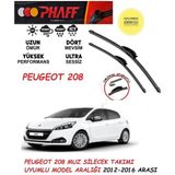 Duolight Peugeot 208 Silecek Silgeç Takımı 2012-2016 Arası Araca Özel - Siyah
