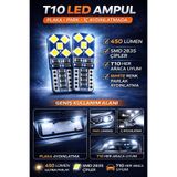 DuoLight T10 LED Ampul Beyaz 12V Canbus Hatasız Ultra Parlak 450 Lümen Park Plaka İç Aydınlatma Tavan Bagaj T