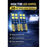 DuoLight T10 W5W LED Ampül 2 Adet X4 Uzun Ömür Ultra Parlak Beyaz Park Plaka Tavan Bagaj Ledi