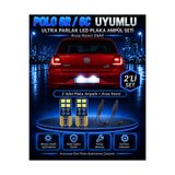 DuoLight Volkswagen Polo 6R / 6C Uyumlu T10 LED Plaka Ampul Seti 2 Adet Arıza Kesicili Canbus Parlak Beyaz