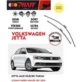 Duolight Volswagen Jetta 2012 Uyumlu Model Silecek Takımı 12 14 16 Motor Araca Özel Aparat - Siyah