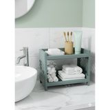 Duoline Banyo Mutfak Dolap İçi Düzenleyici Raf Organizer 2 Katlı Yeşil