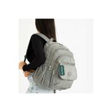 DUOMİNO Krinkıl Kumaş Suya Dayanıklı Büyük Boy Gri Klinkır Sırt Çantası/laptop Seyahat Okul Çanta 15,6