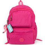 Duomino Krinkıl Kumaş Suya Dayanıklı Büyük Boy Siyah Klinkır Sırt Çantası/laptop Okul Çanta - Pembe