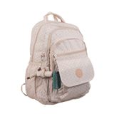 DUOMİNO Krinkıl Suya Dayanıklı Büyük Boy Desenli Krem Klinkır Sırt Çantası/laptop Seyahat Okul Çanta 15,6