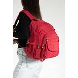 DUOMİNO Krinkıl Suya Dayanıklı Büyük Boy Kırmızı Klinkır Sırt Çantası/laptop Seyahat Okul Çanta Lise