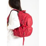 Duomino Yeni Sezon Kırmızı Çok Bölmeli Krinkıl Sırt Çantası / Okul Çantası / Günlük Çanta 👜