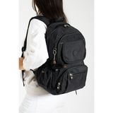 Duomino Yeni Sezon Siyah Çok Bölmeli Krinkıl Sırt Çantası / Okul Çantası / Günlük Çanta 👜