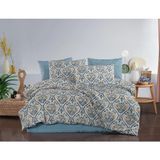 Duopillo Ranforce Aksu Mavi Çift Kişilik Nevresim Takımı - Mavi - Sarı - 220 x 240 cm