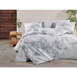 Duopillo Ranforce Melodi Bird Çift Kişilik Nevresim Takımı - Beyaz - Gri - 220 x 240 cm