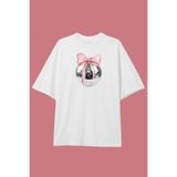 Dupe Design Fiyonklu Disko Topu Baskılı Beyaz T-shirt