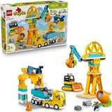 Duplo Kasabası 3'ü 1 Arada Inşaat Sahası ve Araçları 10476-3 Yaş ve Üzeri Kız ve Erkek Çocuklar Için 2 Figür Içeren Eğitici Oyuncak Yapım Seti, Çocuklara Doğum Günü Hediyesi Fikri (84 Parça)