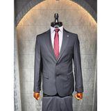 Dupont Classics Dupont Erkek Çizgili Ikili Takım Elbise - Viskon Slim Fit Mono Yaka 6 Drop - Açık Lacivert - 50