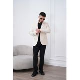 Dupont Classics Dupont Erkek Keten Slim Fit Blazer Ceket - 6 Drop Çift Yırtmaç Sivri Yaka Spor Ceket - 48 - Sarı