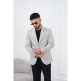 Dupont Classics Dupont Erkek Keten Slim Fit Blazer Ceket - 6 Drop Çift Yırtmaç Sivri Yaka Spor Ceket - 56 - Metalik
