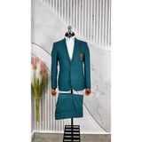 Dupont Classics Dupont Erkek Slim Fit 6 Drop 2'li Takım Elbise - Sivri Yaka Torba Cepli Çift Yırtmaçlı - Turkuaz - 48