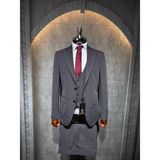 Dupont Classics Dupont Erkek Slim Fit 6 Drop Yelekli Takım Elbise - Likralı Zara Kumaş Çift Yırtmaçlı - 52