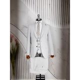 Dupont Classics Dupont Erkek Slim Fit 6 Drop Yelekli Takım Elbise - Likralı Zara Kumaş Çift Yırtmaçlı - Açık Gri - 48