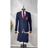 Dupont Classics Dupont Erkek Slim Fit 6 Drop Yelekli Takım Elbise - Sivri Yaka Çift Yırtmaçlı - Koyu Lacivert - 50