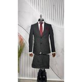 Dupont Classics Dupont Erkek Slim Fit Mono Yaka Ikili Takım Elbise - Çift Yırtmaçlı - Koyu Gri - 6 Drop - 56