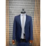 Dupont Classics Dupont Erkek Torba Cepli Takım Elbise - Slim Fit 6 Drop Çift Yırtmaç Likralı Viskon - Lacivert - 56