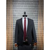 Dupont Classics Dupont Erkek Torba Cepli Takım Elbise - Slim Fit 6 Drop Çift Yırtmaç Likralı Viskon - Siyah - 46