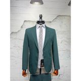 Dupont Classics Dupont Erkek Torba Cepli Takım Elbise - Slim Fit 6 Drop Puntolu Çift Yırtmaç Likralı Viskon - Yeşil - 46