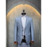 Dupont Classics Dupont Erkek Yarım Astarlı Takım Elbise - Slim Fit 6 Drop Ikili Takım - Buz Mavi - 46