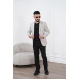 Dupont Erkek Keten Blazer Ceket Slim Fit Yazlık Nefes Alabilir - 50 - 6 Drop - Metalik